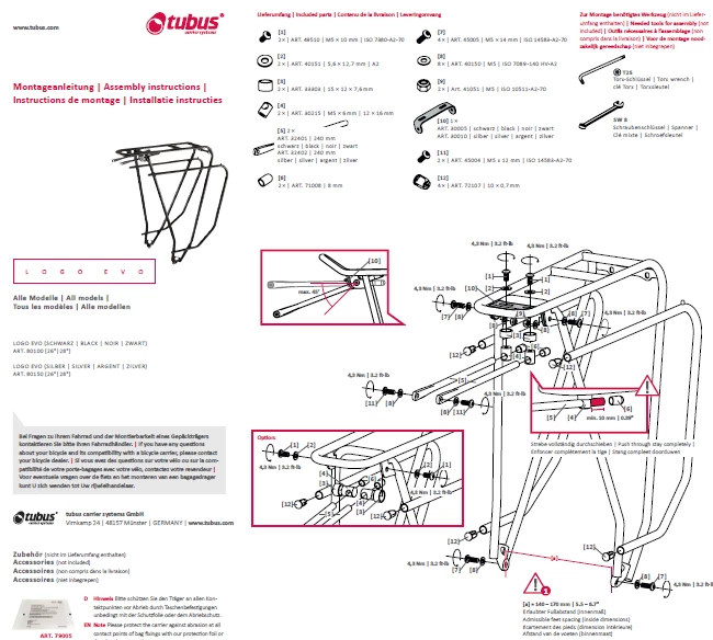 PORTE BAGAGE TUBUS ARRIERE LOGO EVO 4 PORTE BAGAGE TUBUS ARRIERE LOGO EVO – Image 4
