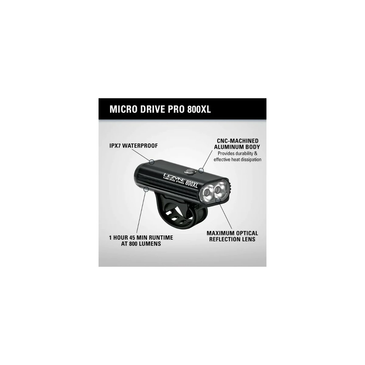 KIT LUMIÈRES LEZYNE MICRO DRIVE 800XL + STRIP ARR 2 KIT LUMIÈRES LEZYNE MICRO DRIVE 800XL + STRIP ARR – Image 2